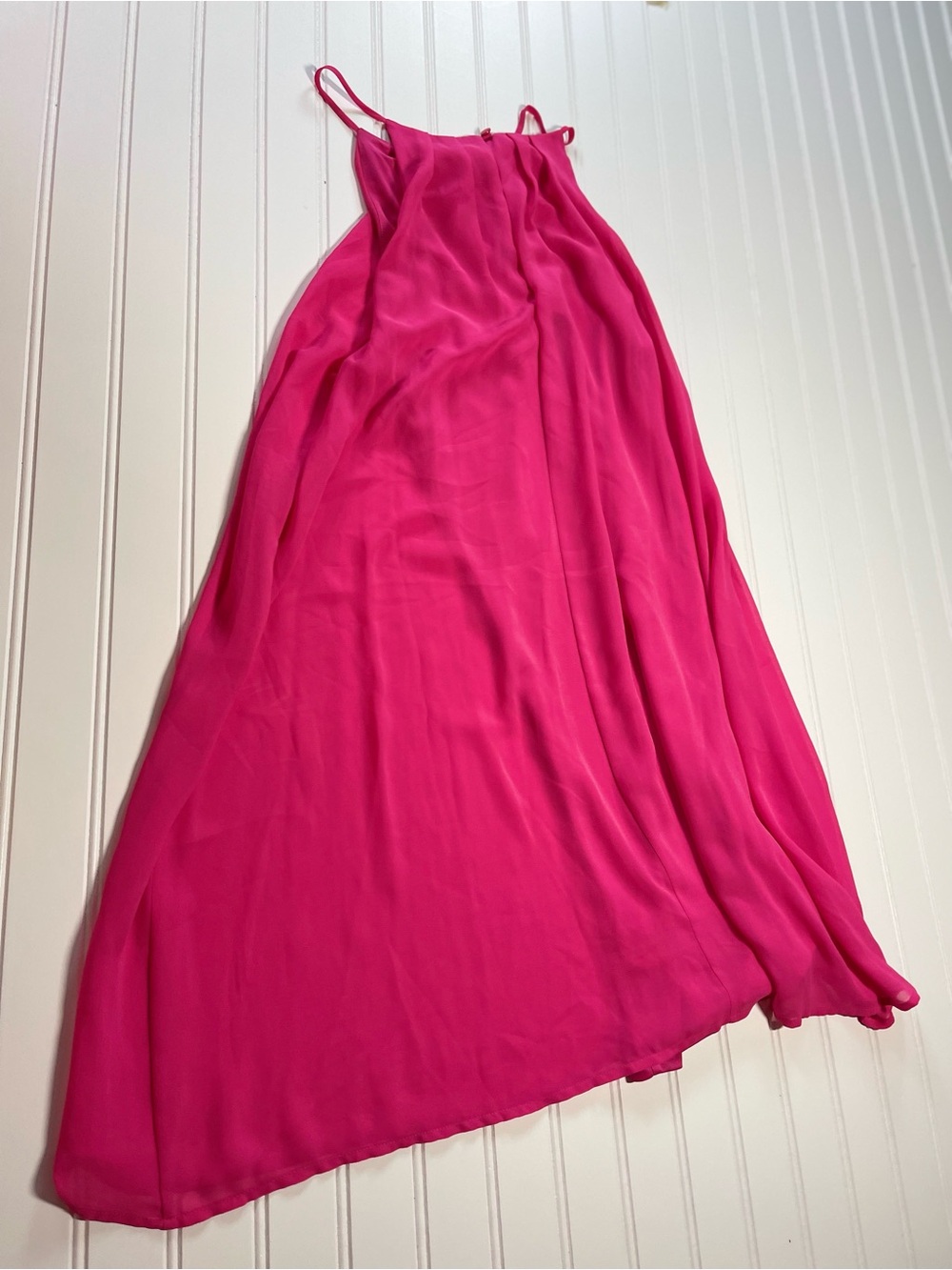 Lush Fuchsia Pink Pleated Halter Swing Dress | Large | Y2K Barbiecore - Picture 8 of 8